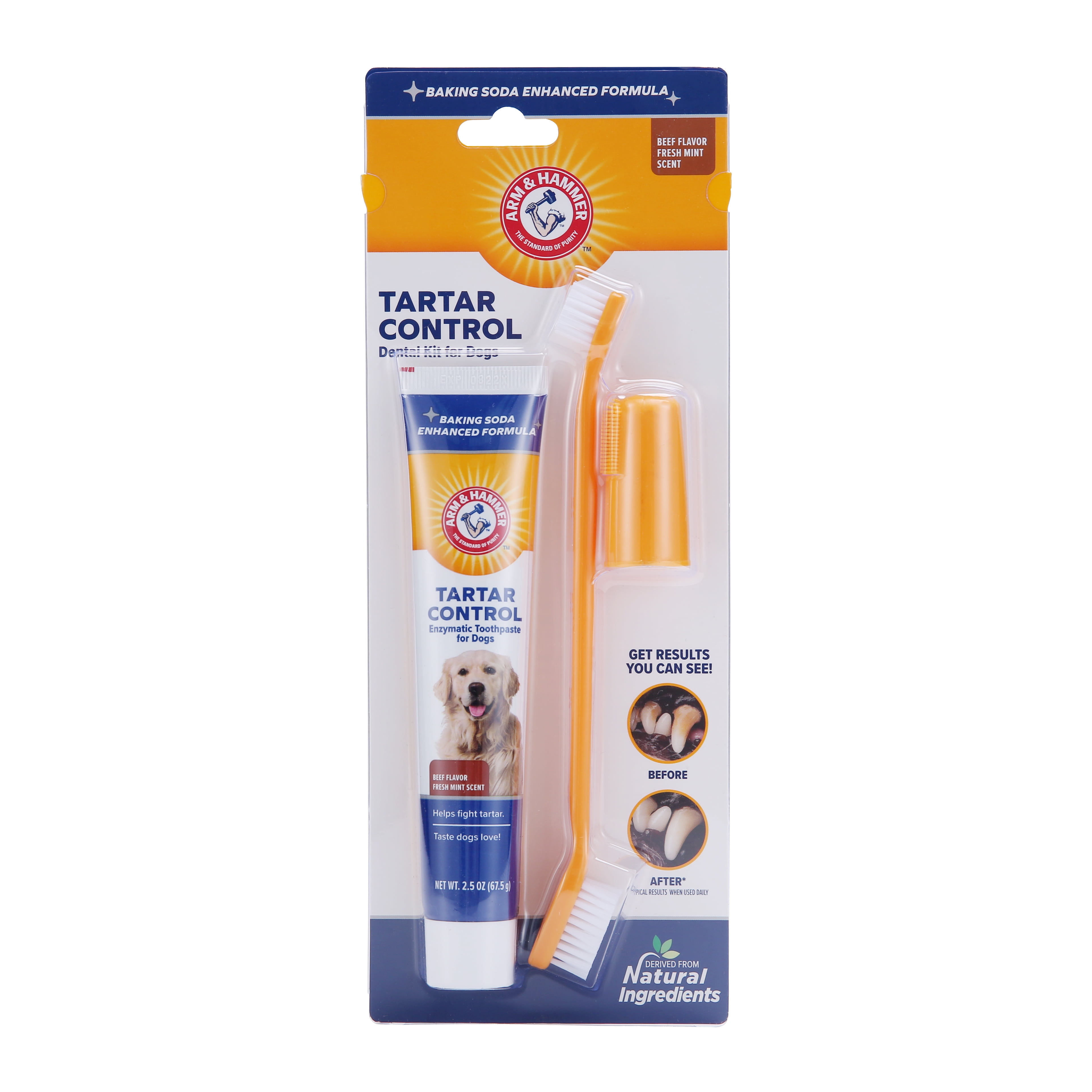 Arm Hammer for Pets Tartar Control Toothbrush Kit for Dogs Pet