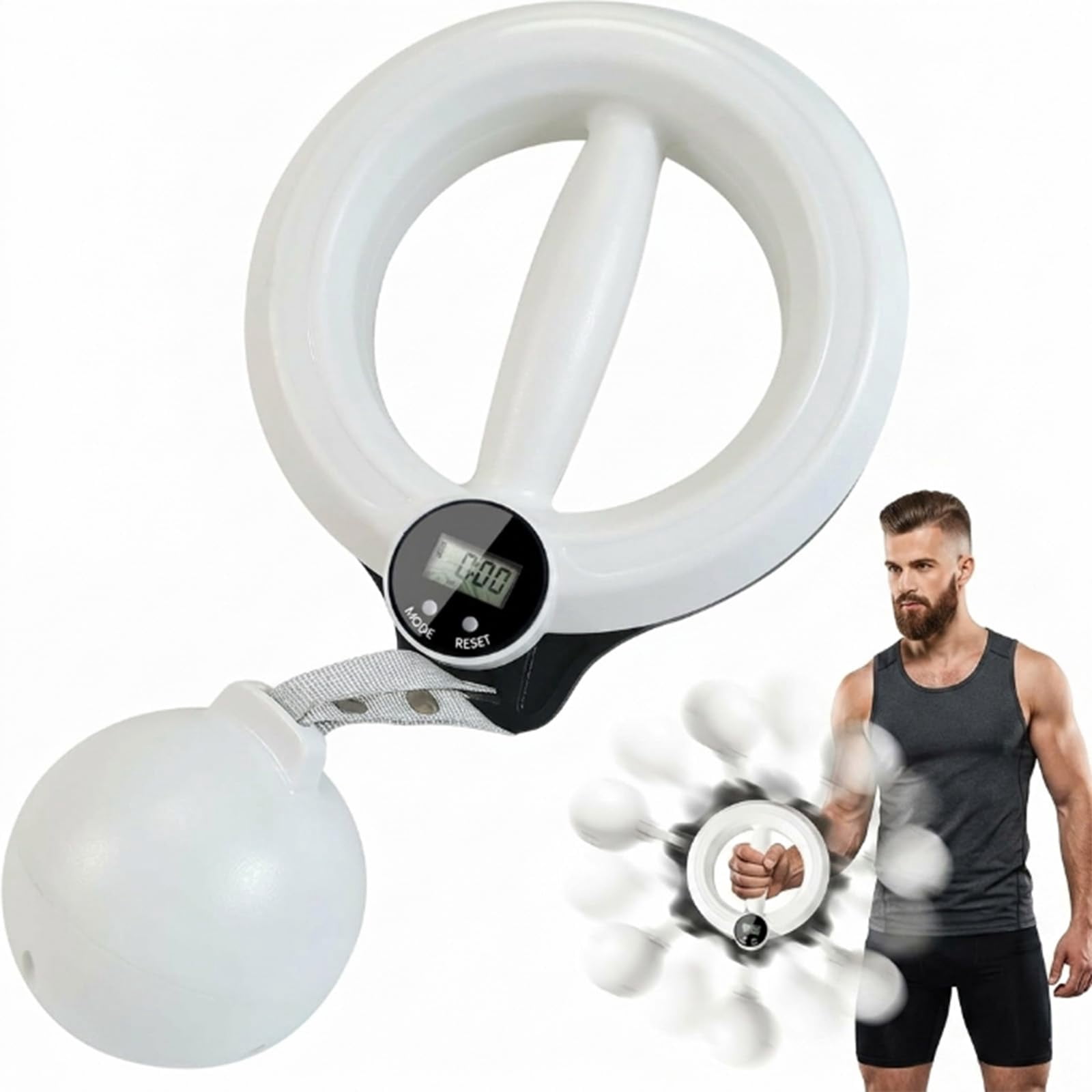 Arm Hoop, 360° Forearm & Wrist Trainer with Digital Counter, Arm Toning Exerciser for Women & Men, Upper Body Strength Fitness Gear for Home Gym
