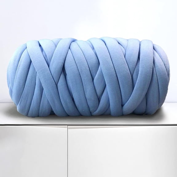 Arm Knitting Yarn for Chunky Braided Knot Throw Blanket DIY, Soft Extra Washable Tube Bulky Giant Yarn for Weave Craft Crochet,Dark Blue 1.1LB