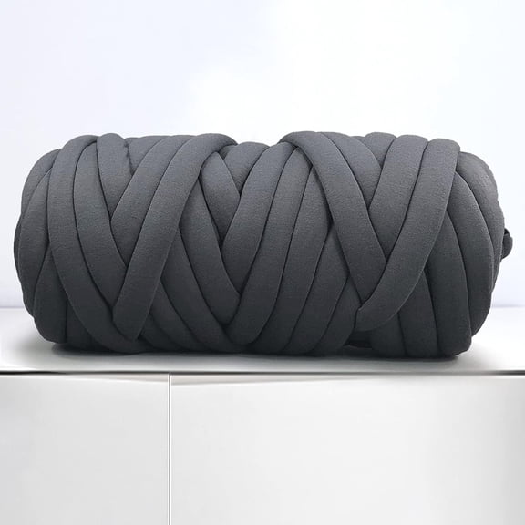 Arm Knitting Yarn for Chunky Braided Knot Throw Blanket DIY, Soft Extra Washable Tube Bulky Giant Yarn for Weave Craft Crochet,Dark Gray 0.55LB