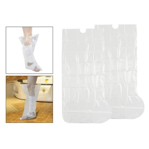 Arm/Leg Cast Cover, Adult Waterproof Cast Bag for r Bath Watertight Keep Broken Knee, Foot, Wound,Arm - Clear, Foot