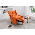 thumbnail image 1 of Arm Pushing Recliner Chair, Modern Button Tufted Wingback Manual Push Back Recliner Chair with Wood Leg & Side Pocket, Upholstered Living Room Chair Single Reclining Sofa Home Theater Seating, Orange, 1 of 7