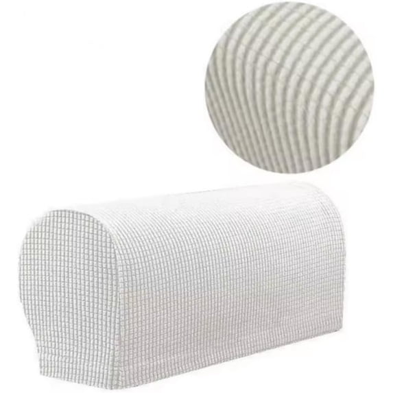 Arm Rest Covers Arm Slipcovers Stretch Armchair Arm Covers Soft Polyester Arm Caps Non Slip Furniture Protector for Chair, Sofa, Couch Pack of 4 (White)