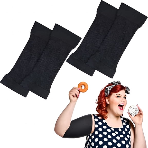 Arm Shapers for Plus Size Women, Upper Arm Sleeves Wraps Slim Arm Compression Sleeve for Arms 2 Pairs