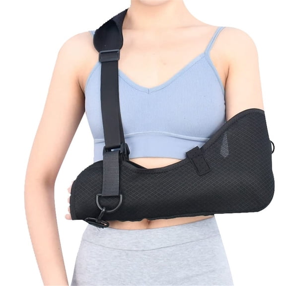 Arm Shoulder Sling,Breathable Medical Sling with Shoulder Pad,support for Women and Men Rotator Cuff Injury,Left or Right Arm,Elbow,Clavicle Fracture Post-Surgery(Black,M)