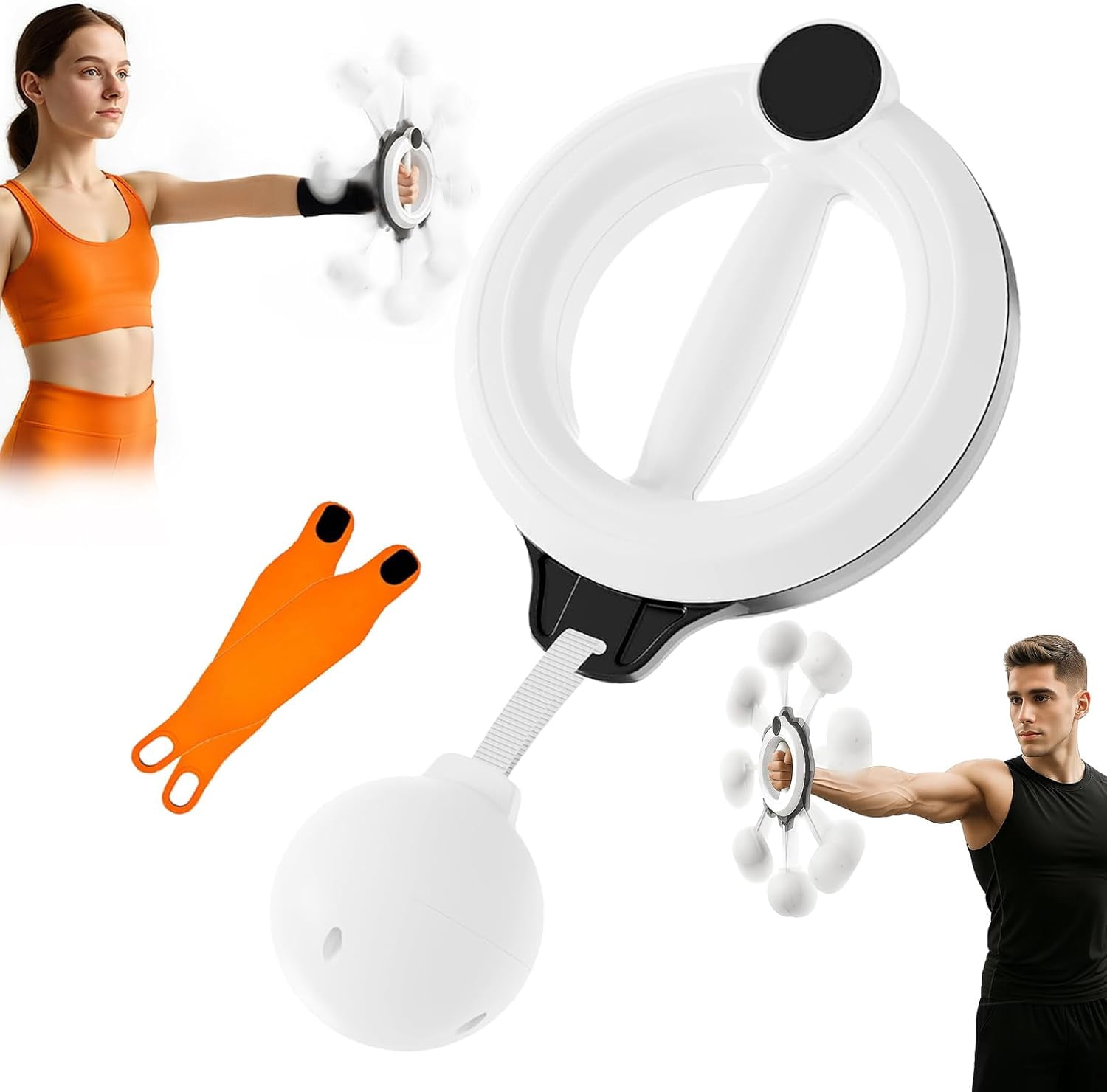 Arm & Shoulder Workout Equipment, 360° Hand Crank Forearm Trainer, Upper Body Strength & Mobility Trainer for Home Gym