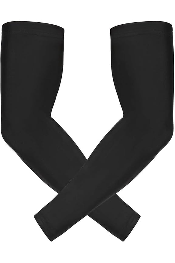 Arm Sleeves 2 Pairs Long Arm Sleeve Compression Tennis Elbow Sleeve Sports Sleeves Pad for Basketball, Baseball, Softball, Volleyball