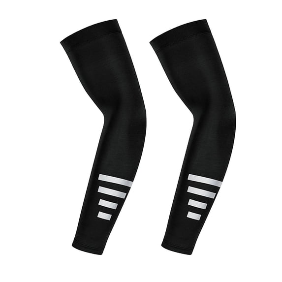 VONCOS Arm Sleeves Sun Sleeves UPF 50+ UV Protection Cooling Sleeves Moisture Wicking for Men Women Running Cycling Fishing Hiking Reflective Black 1 Pair,Size Free Size