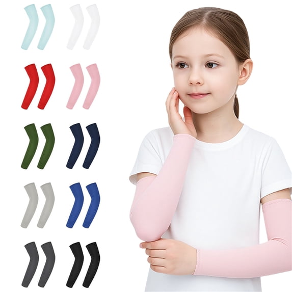 Arm Sleeves for Kids,UV Sun Protection Cooling Arm Sleeves for Youth Boys Girls Toddler,Sports,Running Dark Gray