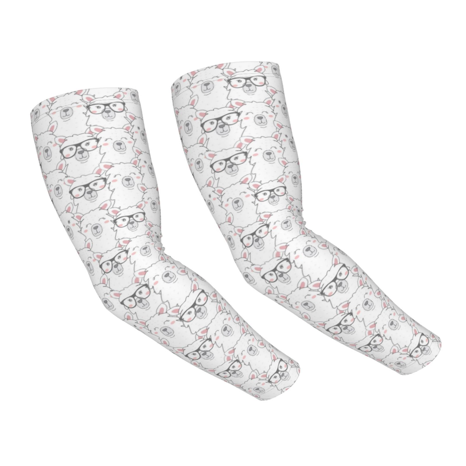 Arm Sleeves for Men/Women, Cute alpaca llama Glasses funny Sun ...