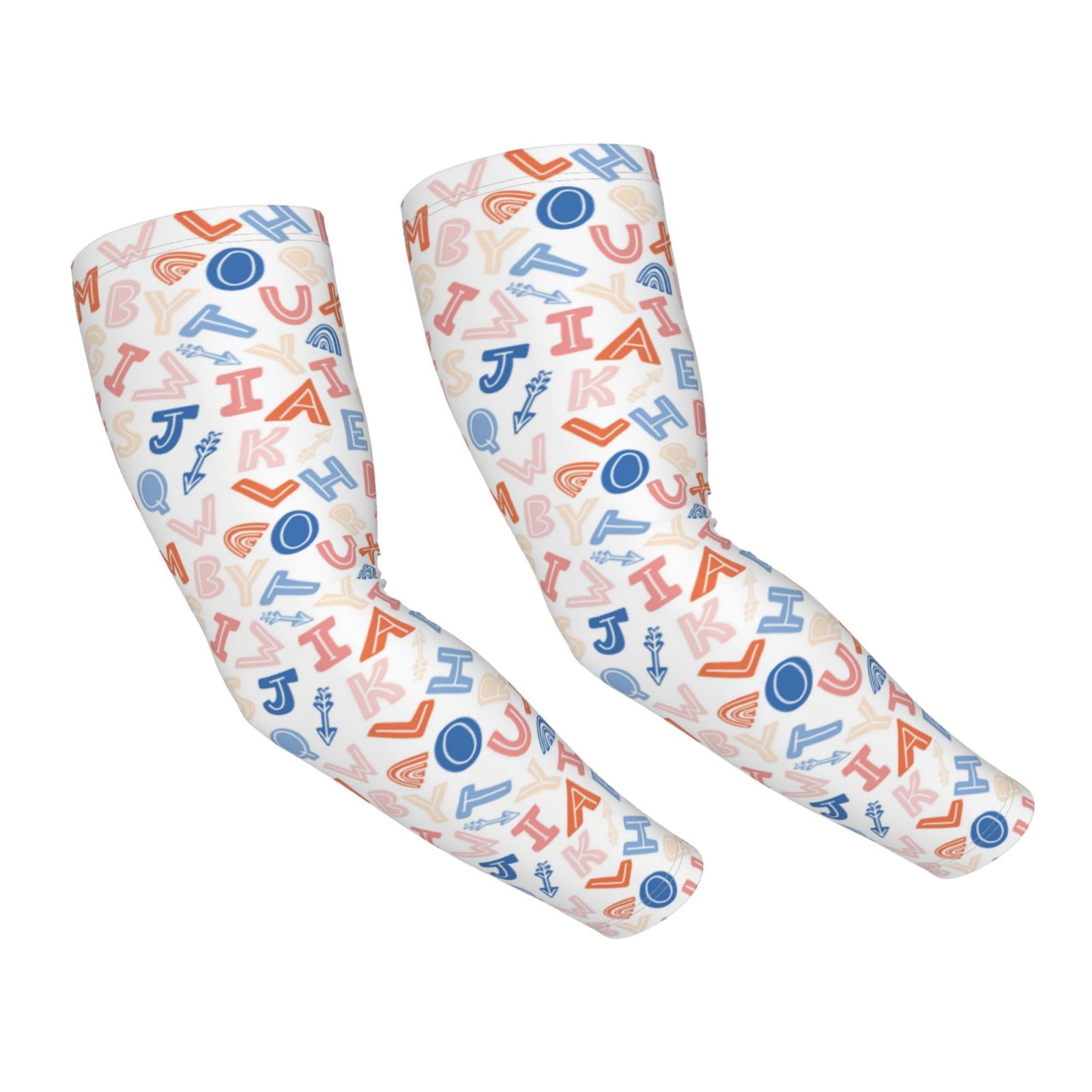 Arm Sleeves for Men/Women - Scandinavian Alphabet Sun Protection ...