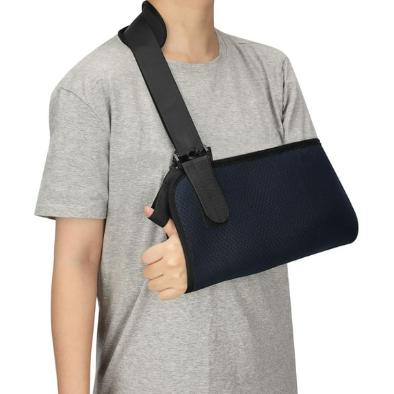 Arm Sling, Lightweight Adjustable Breathable Support Strap for Rotator Cuff, Shoulder Injury, Broken & Fractured Bones Mesh Brace for Arm Wrist Elbow, Padded for Left and Right Arm Men Women