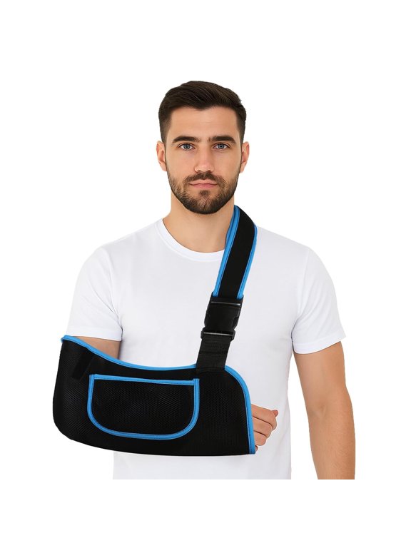 Arm Sling, Lightweight & Breathable Medical Sling with Adjustable Shoulder Strap, Shoulder Mesh Immobilizer Slings for Elbow Injury/Torn Rotator Cuff/Wrist Injury/Surgery, Right or Left, Women or Men