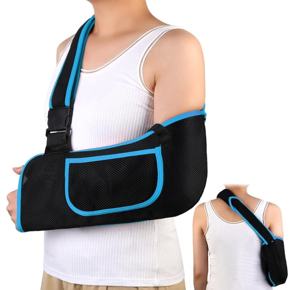 Arm Sling, Lightweight & Breathable Medical Sling with Adjustable Shoulder Strap, Shoulder Mesh Immobilizer Slings for Elbow Injury/Torn Rotator Cuff/Wrist Injury/Surgery, Right or Left, Women or Men