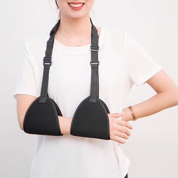 Arm Sling Shoulder Immobilizer, Arm Sling for Elbow Injury, Arm Sling for Shoulder Injury, Arm Sling with Pillow Support, Shoulder Sling with Abduction Pillow for Shoulder, Black