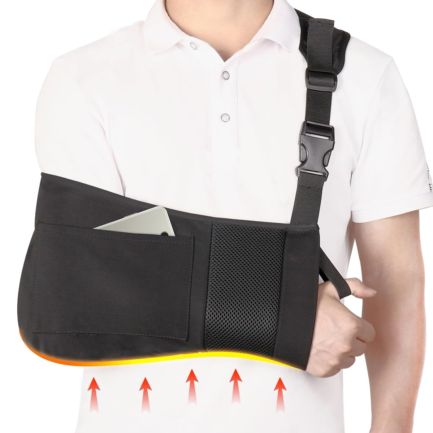 Hand Sling Arm Sling Shoulder Immobilizer with Pocket, Breathable Comfortable ...