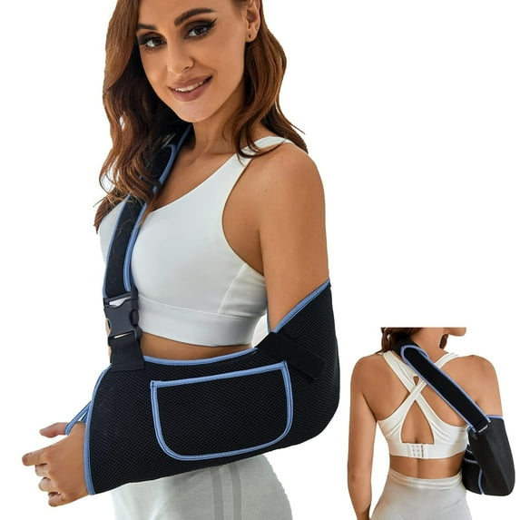 Arm Sling Shoulder Immobilizer - Rotator Cuff Support Brace - Comfortable Medical Sling for Shoulder Injury,Left and Right Arm,Men and Women,for Broken,Dislocated,Fracture,Strain (Medium)