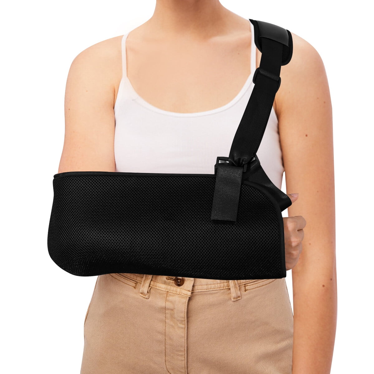 Arm Sling for Broken Fractured Bones Elbow Wrist, Adjustable Shoulder
