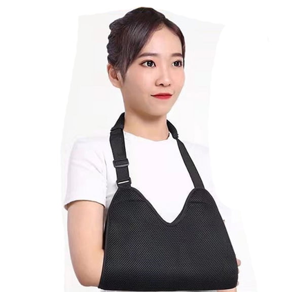 Arm Sling with Shoulder Cushion, Breathable Mesh Arm Sling Adjustable, Lightweight Shoulder Immobilizer for Left or Right Arm, Washable