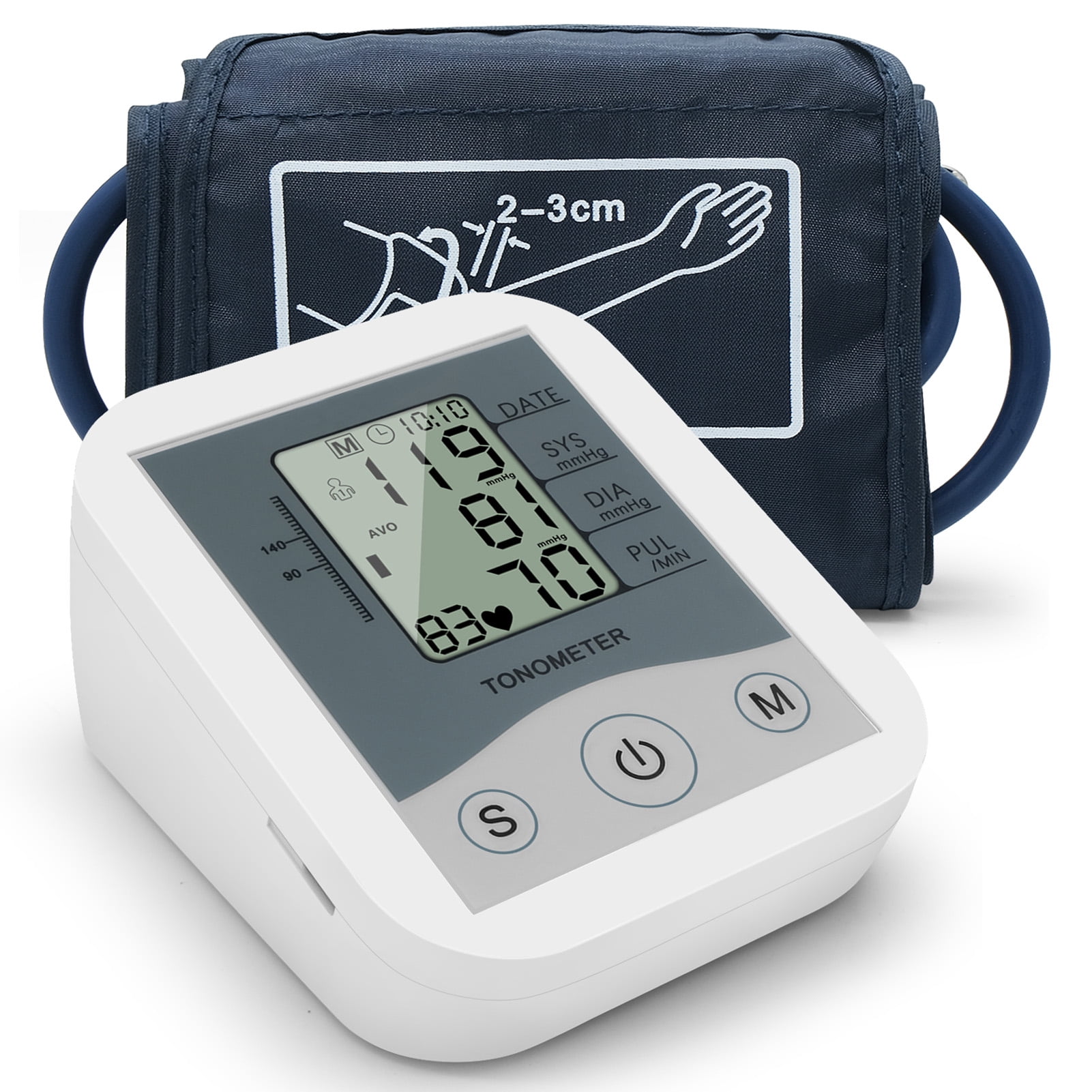 Arm Sphygmomanometer LCD Digital Display Pulse Scanning Oscillometry