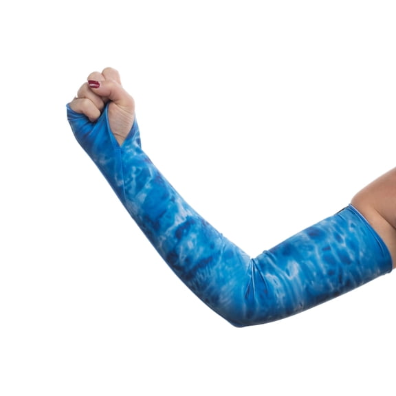 Arm Sun Sleeves for Women UV Protection Forearm Covers: Royal Ripple size S/XS
