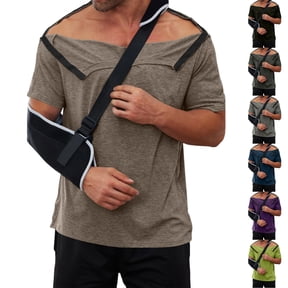 Arm Support Brace For Post Surgery Recovery With Secure Wrist Immobilization And Padded Shoulder Straps Designed Army Green XXL
