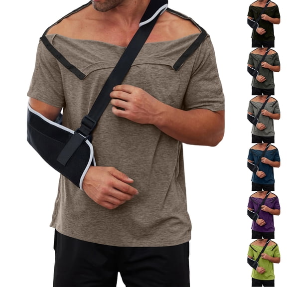 Arm Support Brace For Post Surgery Recovery With Secure Wrist Immobilization And Padded Shoulder Straps Designed Light Green M