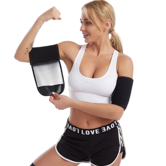 Arm Trimmers for Women Pair Sauna Sweat Arm Shaper Bands Adjustable Compression Sleeves Wraps For Sports Workout