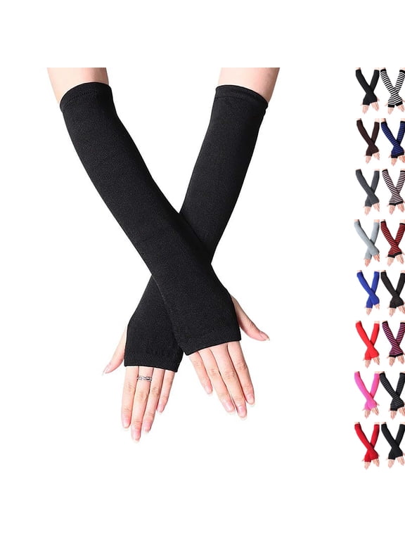 Arm Warmer for Women Winter Fingerless Gloves Knit Mitten Gloves Y2K Gloves Arm Sleeve A