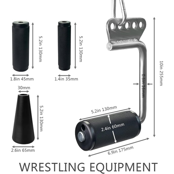 Arm Wrestling Handles, Thick Armwresting Training Equipment LAT Pulldown Attachments D Handle, V Bar Cable Machine Attachments, Gym Handles for Forearm, Wrist Strength Training