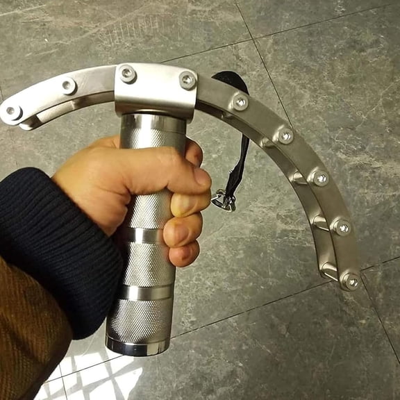 Arm Wrestling Pronation Exercise Handle, Wrist and Forearm Strength Trainer, 304 Stainless Steel Knurled Grip, Load Capacity 220LBBraided Tape Style