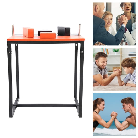 Foldable Arm Wrestling Training Table, Heavy-Duty Professional Battle Table for Home Gym Office Wrist Strength Training, Black-Orange