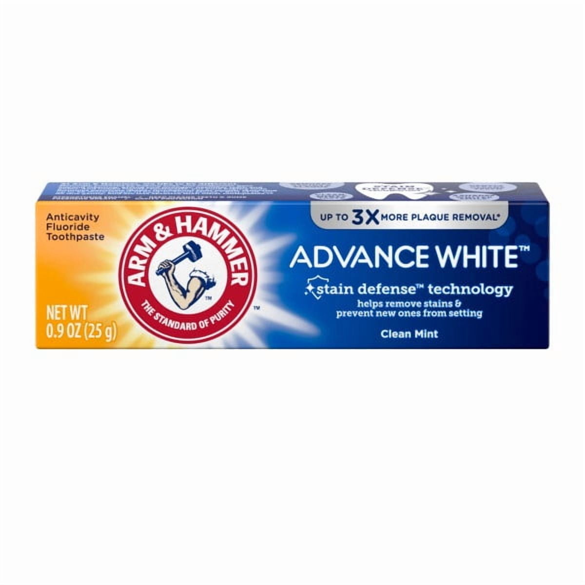 ARM & HAMMER Advance Whitening Toothpaste, Travel Size, 0.9 Oz, 4 Pack ...
