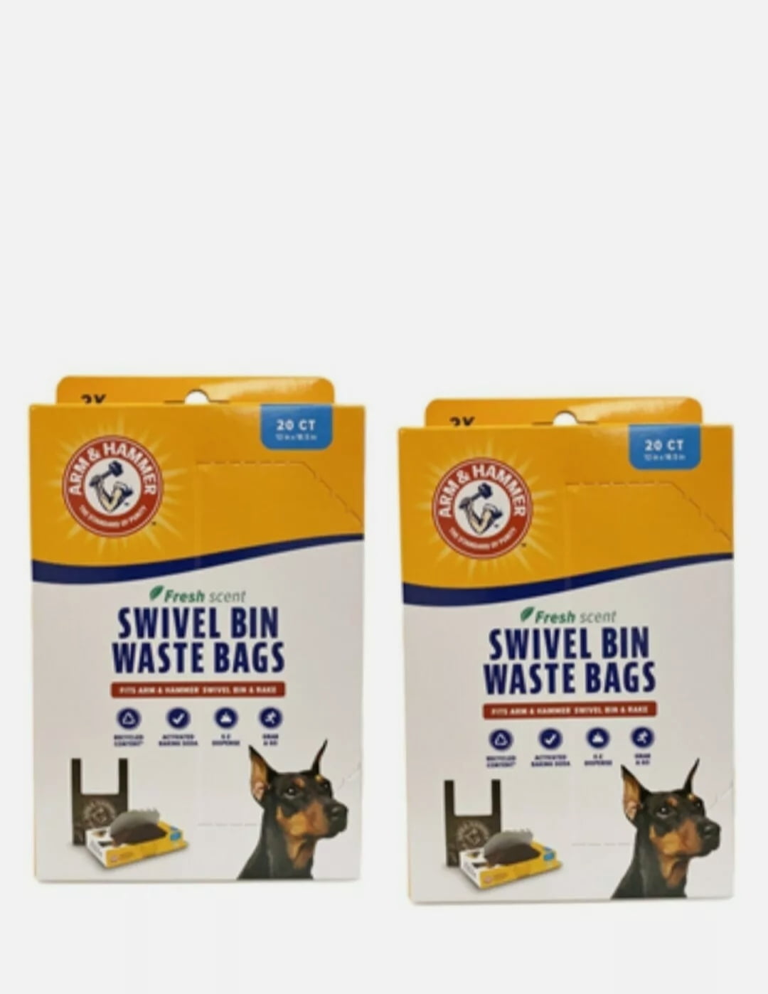 Arm and Hammer Dog waste bags 40 count. Packaging may vary. (2 boxes of 20)