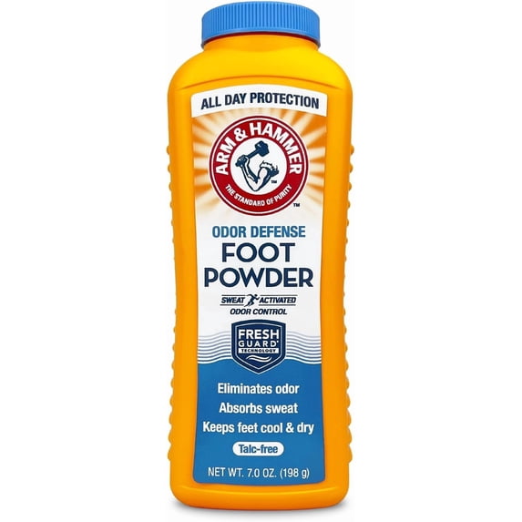 Arm and Hammer Odor Control Foot Powder with Fresh Guard Technology, 7 oz, 6 Pack