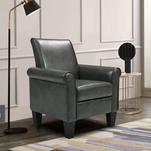 Arm chair, Accent Chairs, Comfy Sofa Chair for Reading, Living Room, Bedroom, Office, Waiting Room, Dark Grey