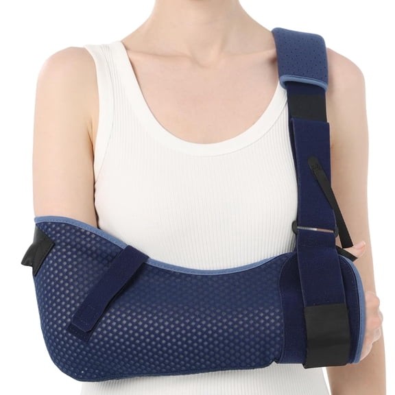 Arm ling houlder Immobilizer with Wait trap, Ventilated & Breathable Deign, upport Br for houlder, Rotator Cuff, Elbow, Hand injury (Meh Verion, Blue, Right, M: B 28.541)