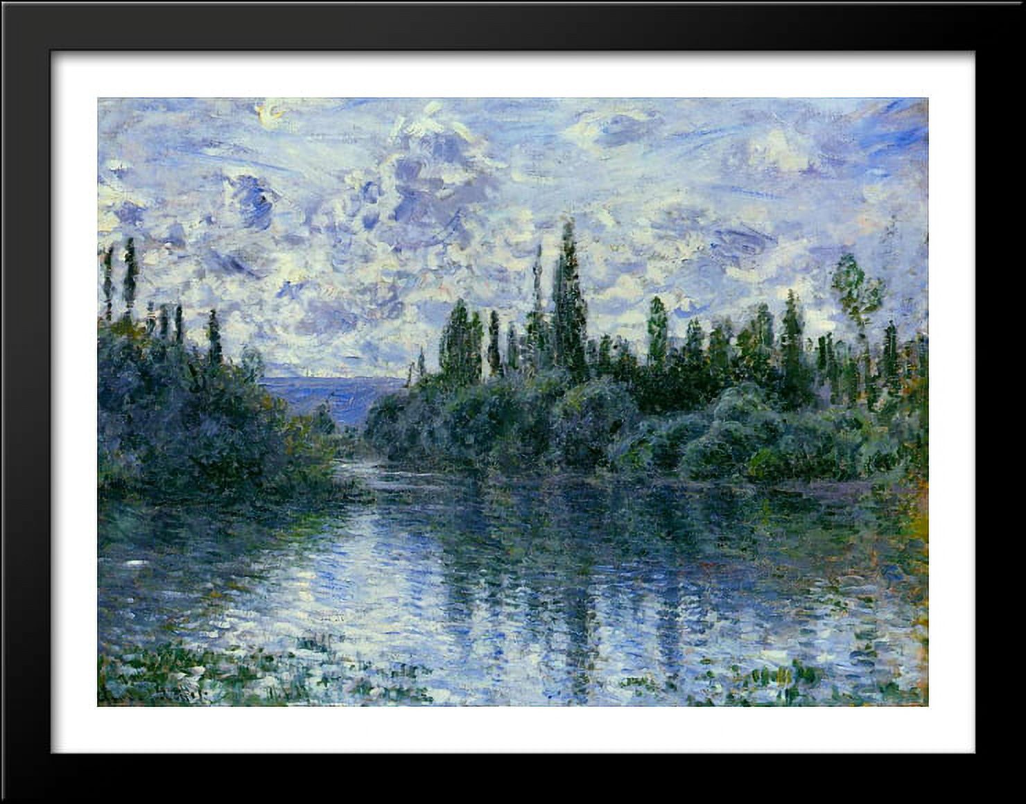 Arm of the Seine near Vetheuil 36x28 Large Black Wood Framed Print Art ...