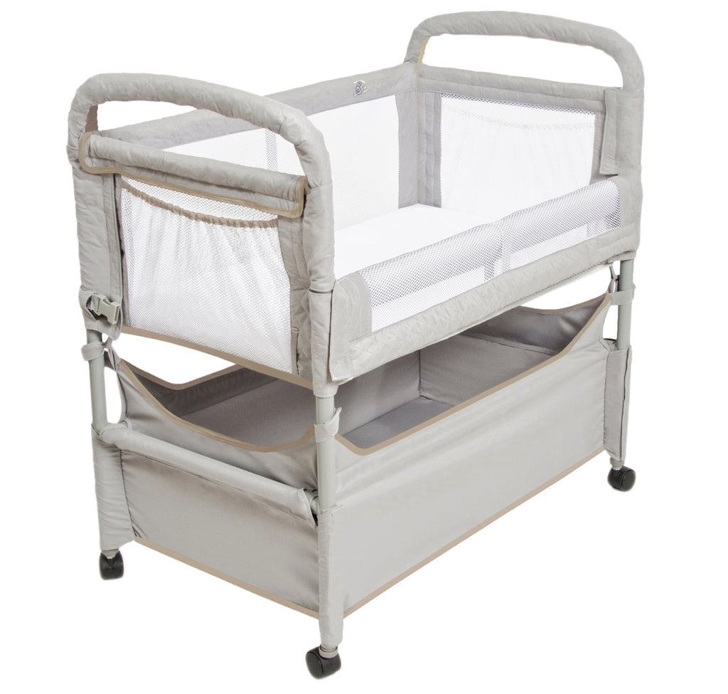 Arm's Reach Clear-Vue Co-Sleeper Bassinet, Bedside Sleeper with Mesh Sides, ASTM Certified, Grey