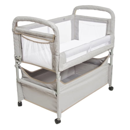 Arm's Reach Clear-Vue Co-Sleeper Bassinet, Bedside Sleeper with Mesh Sides, ASTM Certified, Grey