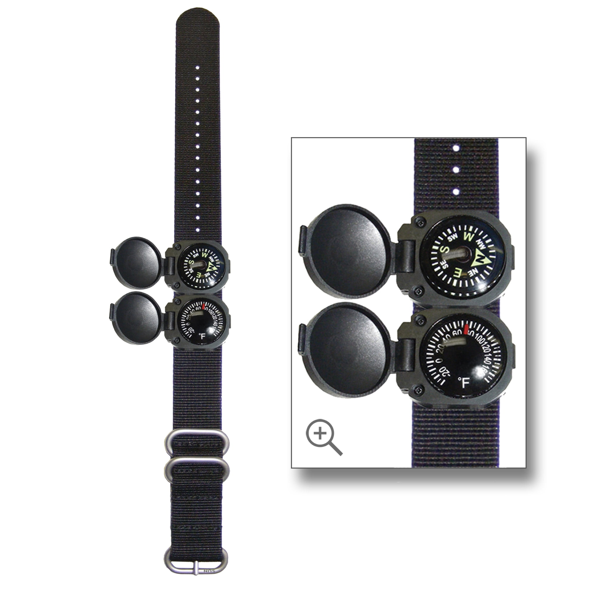 ArmArmour 3 - Shielded Wrist Compass and Thermometer Combo with Rugged Tactical Zulu Strap