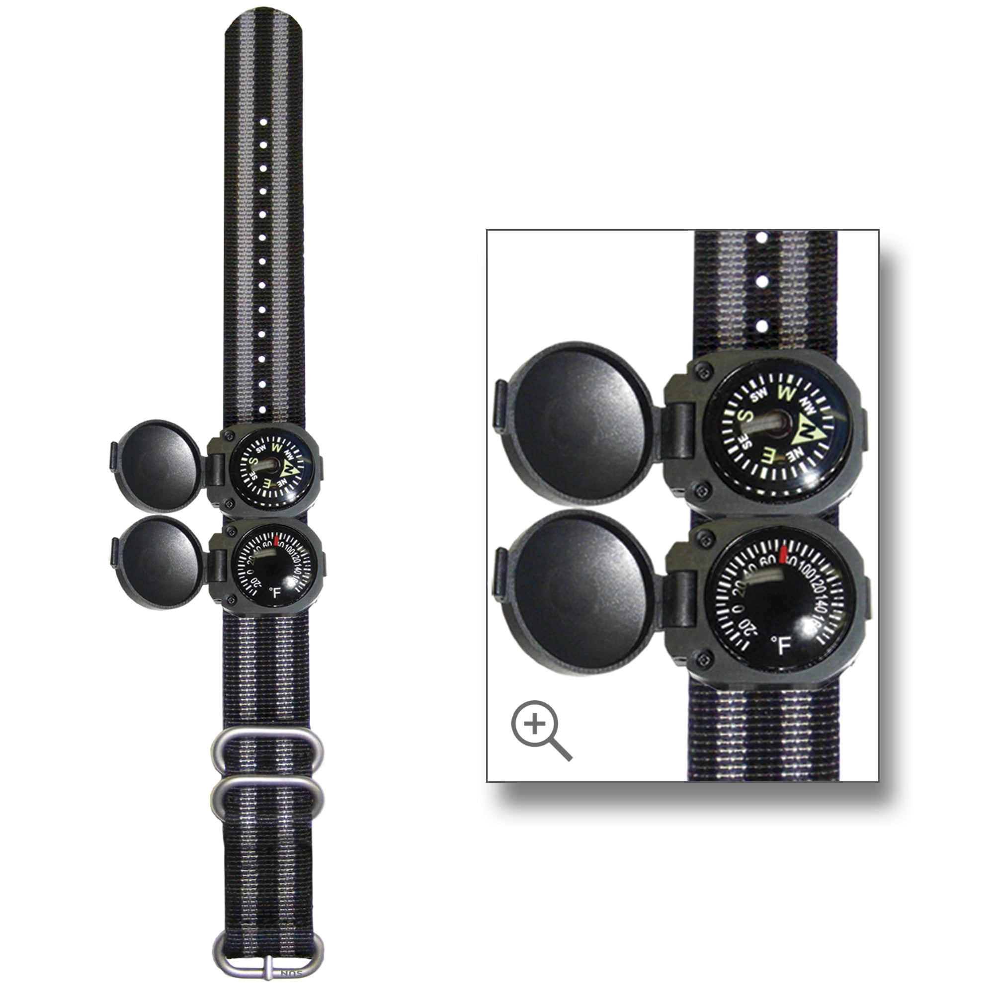 ArmArmour 3 - Shielded Wrist Compass and Thermometer Combo with Rugged Tactical Zulu Strap