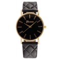 thumbnail image 1 of ArmCandy Womens Round Gold Tone Quarts Watch With Black Quilted PU Leather Band, 1 of 3