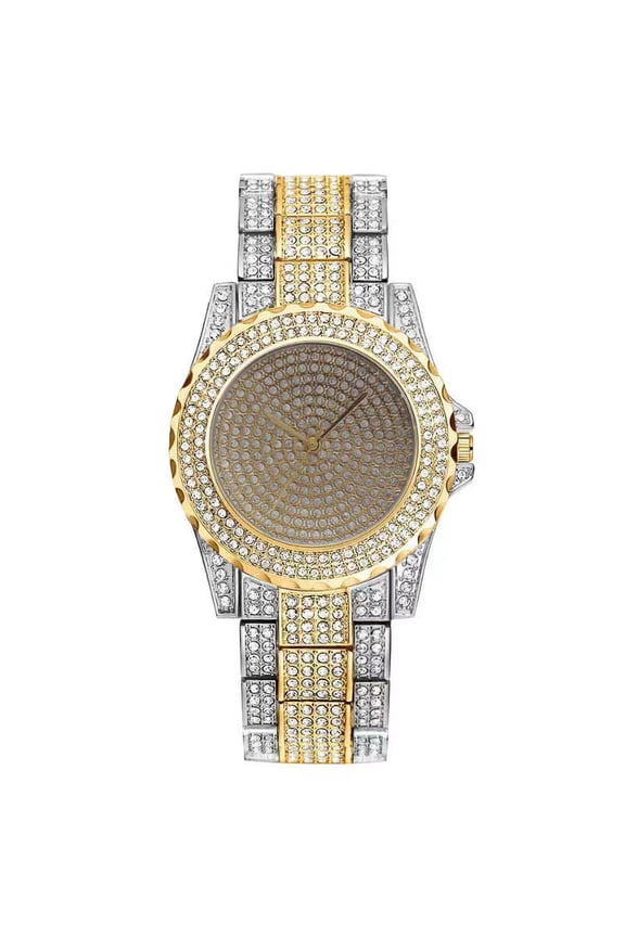ArmCandy Womens Two-Tone Round Crystal Embellished Case And Band Quartz Watch