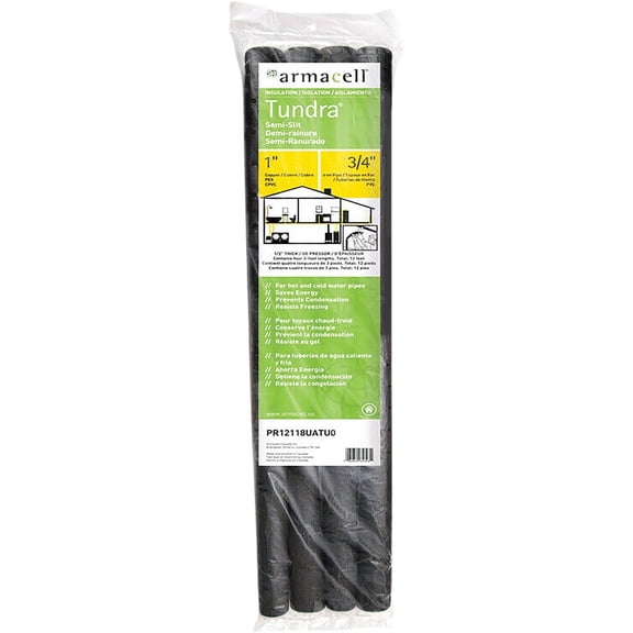 Armacell Tundra 1 in. x 3 ft. L Polyethylene Foam Pipe Insulation Residential Use, Standard Application