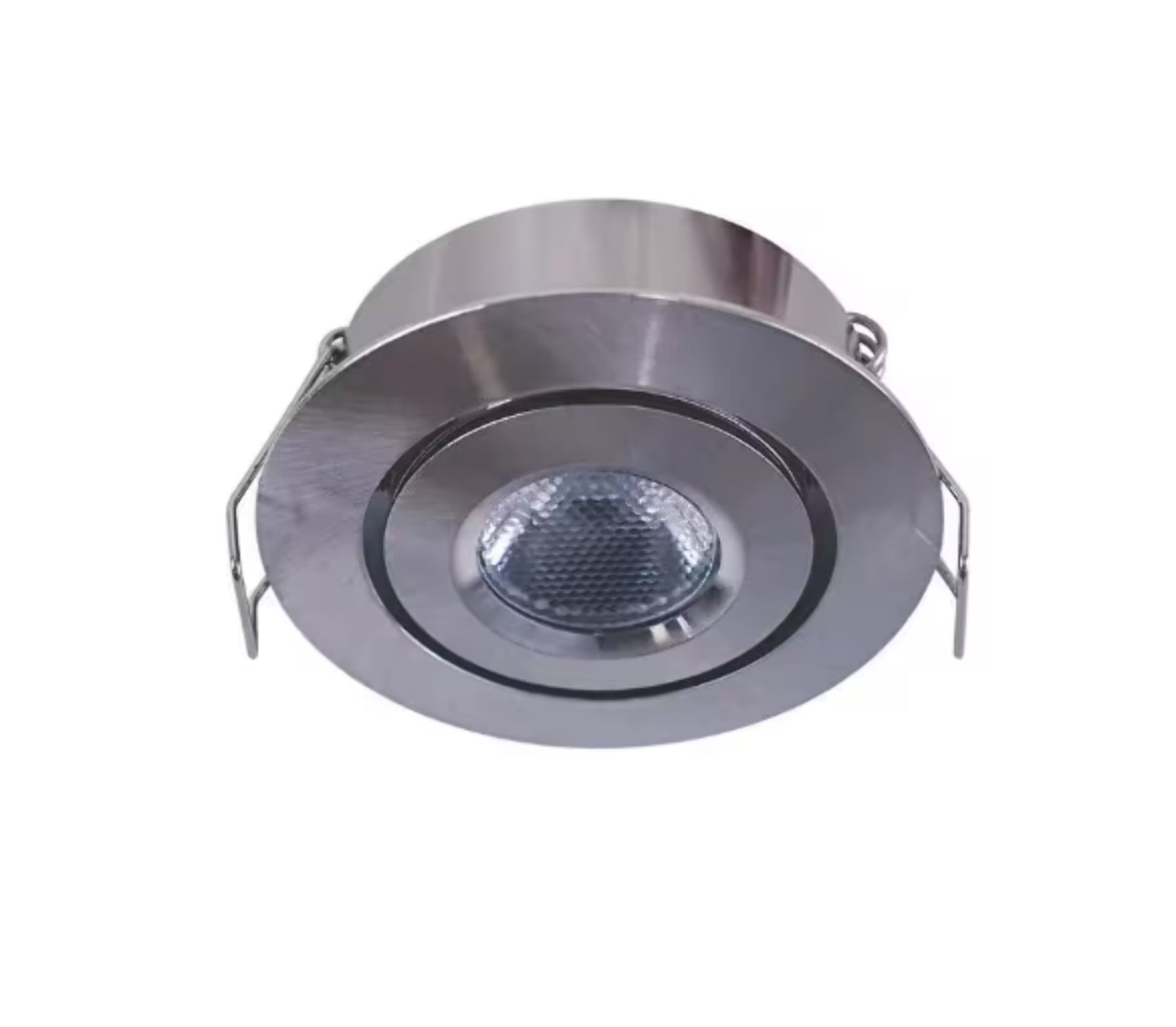 2-Inch Brushed Steel Swivel Recessed LED Puck Light