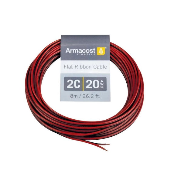 Armacost Lighting 24 ft. (8 m) 20 AWAG/2C Red/Black Flat Ribbon Cable
