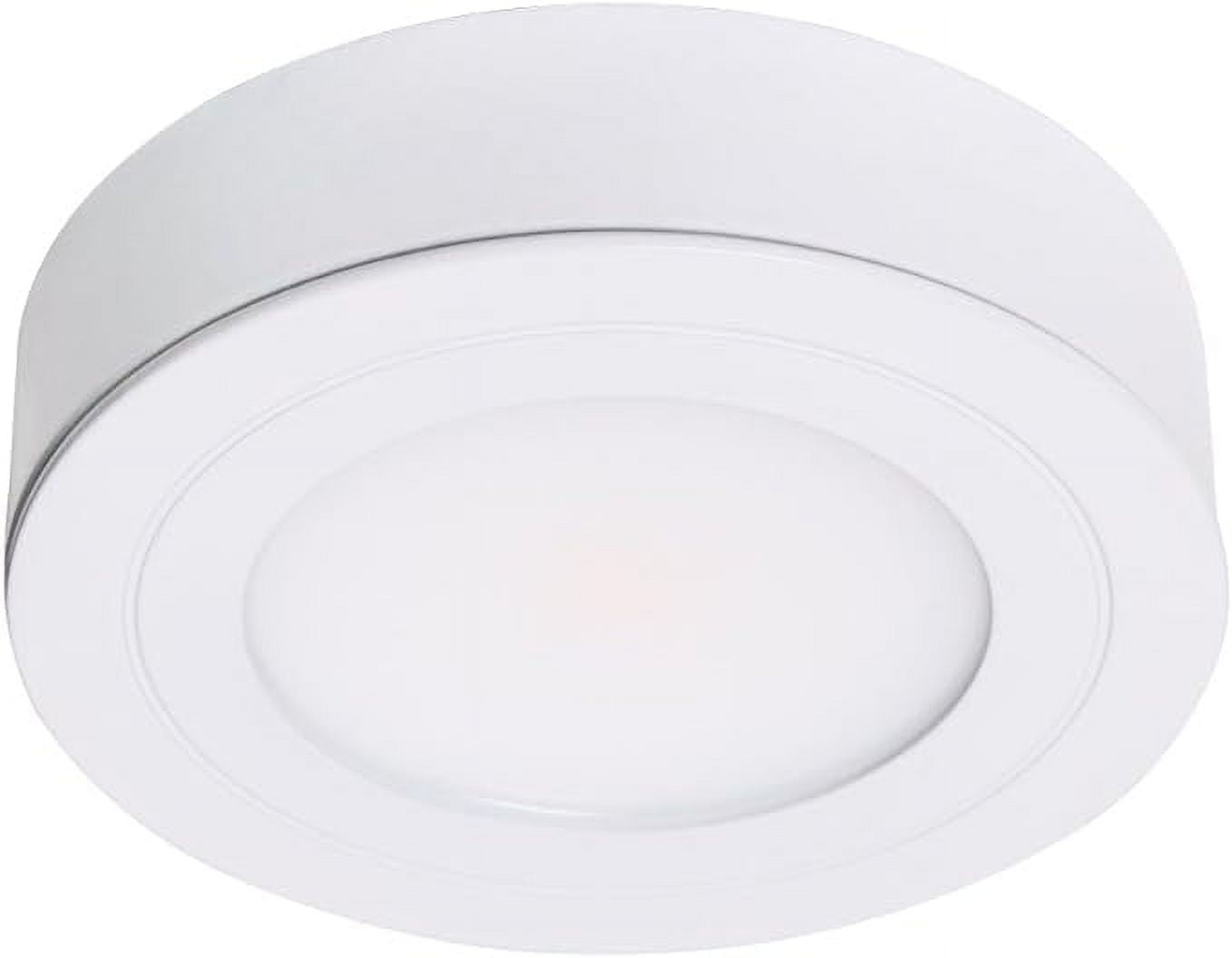 White Satin Dimmable LED Puck Light with Metal Finish