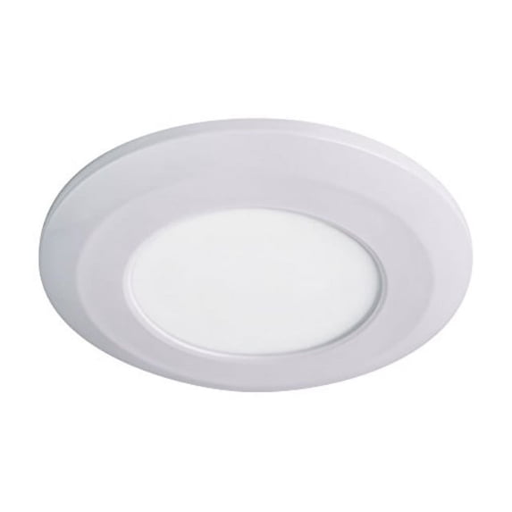 armacost lighting 224411 round flat panel fixture soft white 3000k wafer thin led puck light, fully dimmable with standard dimmers and surface mount installation, 3-3/4", bright white (4000k)