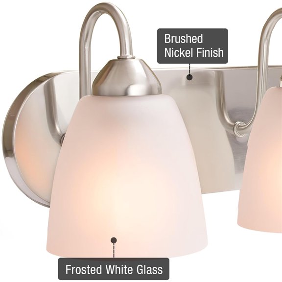 Armada 48" 6-Light Modern Vanity/Bathroom Light with Brushed Nickel Finish and Frosted Glass Shades